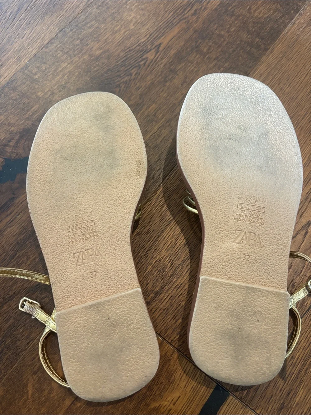 Zara Gold Braided Ring Strap Sandals - Picture 3 of 3